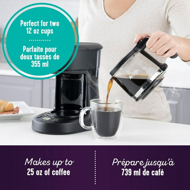 Mr. Coffee 5-Cup Programmable Coffee Maker, Space-Saving Coffee