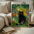 thumbnail image 3 of Gustav Klimt Wall Art, Gustav Klimt Garden Cat Print, Klimt Flowers Cat Poster, Gustav Klimt Poster, Black Cat Art, Floral Print, Funny Cat Print, Funny Gift, Home Decor Poster, 3 of 7