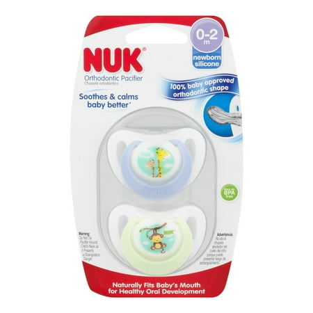 NUK Advanced Newborn Orthodontic Pacifiers, Set of 4, Size 0, Boy