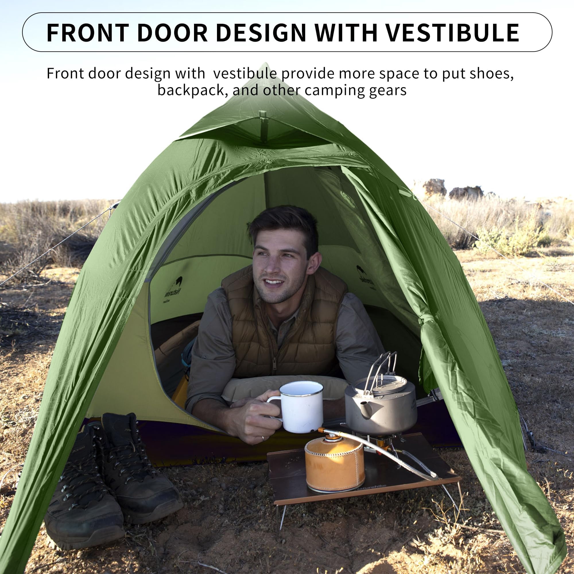 Naturehike Cloud-Up 1/2/3 Person Backpacking Tent Lightweight Waterproof
