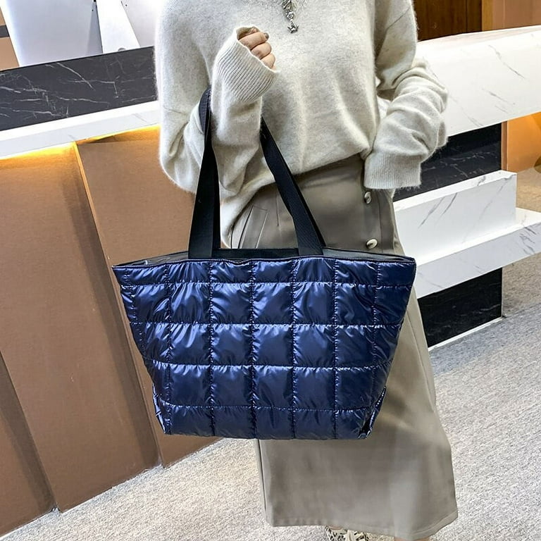 CoCopeaunt Winter Feather Down Tote Bags Luxury Designer Women Chain Lock  Crossbody Handbag Branded Ladies Gray Space Pad Shoulder Bag