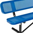 thumbnail image 6 of 96" Perforated Metal Outdoor Picnic Bench with Backrest, Blue, 6 of 7
