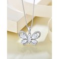 thumbnail image 3 of PYNZY Butterfly Necklace for Women 925 Sterling Silver April Cubic Zirconia Birthstone Butterfly Pendant Jewelry, 3 of 5