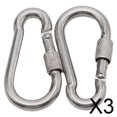 thumbnail image 1 of Colaxi 3-6pack 2Pack Verrouillage Mousqueton D- Crochets Clips Porte-Clés pour Hamac 3 Pcs, 1 of 8