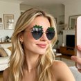 thumbnail image 4 of AJGRHE Strawberry Shape Sunglasses Retro Trendy Fun Sunglasses for Women Men Christmas Decorations Party Favor Black, 4 of 4