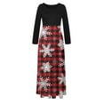 thumbnail image 4 of FAVIPT 2024 Christmas Dress Womens Christmas Maxi Dress,Women's Plus Size Xmas Snowflake Print Long Sleeve Crewneck Holiday Ankle-Length Dresses, 4 of 6