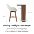 thumbnail image 4 of AFO 26" Upholstered Counter Height Bar Stools Set of 4, Modern Swivel Bar Stool with Armrests & Solid Wood Legs, Mid Century Barstool Island Chairs for Kitchen Island Dining Room, Beige, 4 of 12