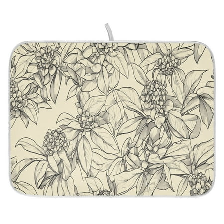 

Delicate Leaves Dish Drying Mat for Kitchen Quick Drying Absorbent Soft Durable 16 x 18