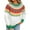 White, variant on Sweater for Women Christmas Floral Print Color Block Stripe Long Sleeve Knitted Crew Neck Fall Knitwear