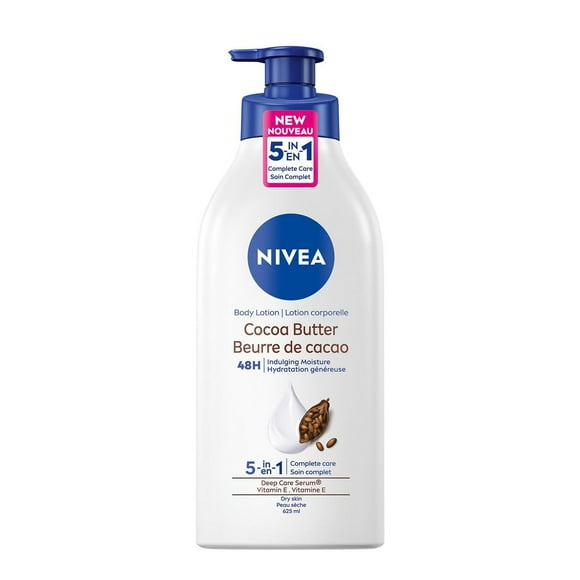 NIVEA Cocoa Butter Body Lotion | 48H Cocoa Butter and Vitamin E Body Lotion, 625 mL