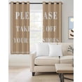thumbnail image 2 of Khaki Letter Kitchen Curtains Modern Minimalist White Text Striped Cafe Short Curtains for Bathroom Blackout Window Curtain Grommet Small Window Treatment Drapes for Bedroom Living Room 42"x45"x2, 2 of 9