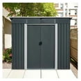thumbnail image 6 of 8x9 Galvanized Metal Shed w/Skylight - Outdoor Storage Shed for Garden Tools, Lawn Mowers & Bikes - 29 GA Corrugated Metal, 80" Peak, Easy Assembly, 6 of 9