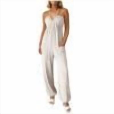 YuXingFu Womens Cotton Pants for Summer Relaxed Jegging Elastic Waist - Cargo Pocket Daily White S