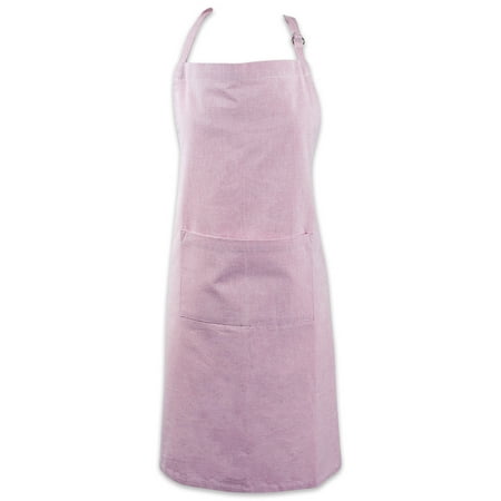DII Modern Style Cotton Solid Chambray Chef Apron in Rose Pink