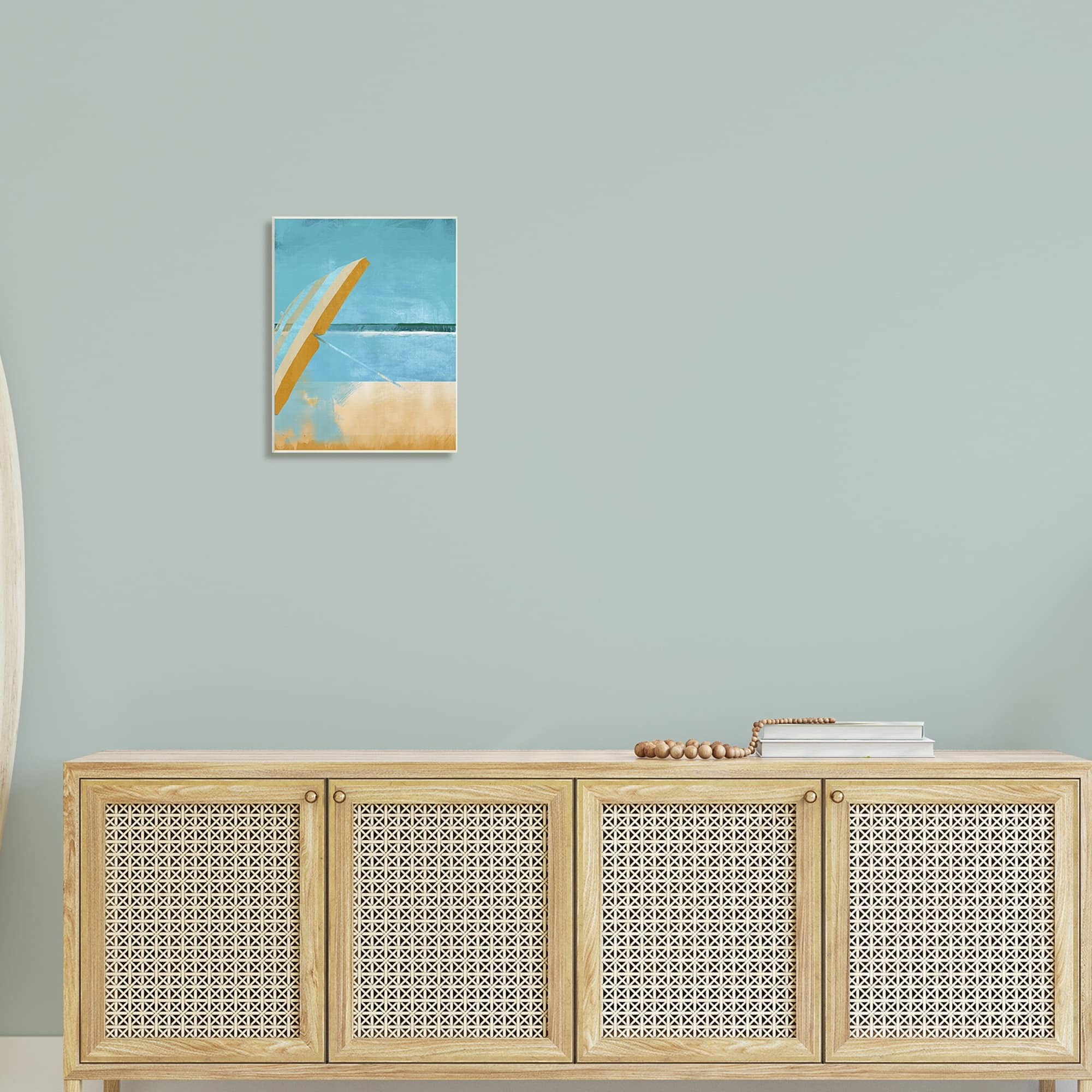 Stupell Industries Sunny Beach Umbrella Sea Horizon Minimalist Painting,13 x 19, Design by Porter Hastings