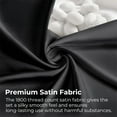 thumbnail image 2 of Seasonwood Satin Sheet Set,Twin, Silky Bed Sheets, 3 Pieces,Black, 2 of 8