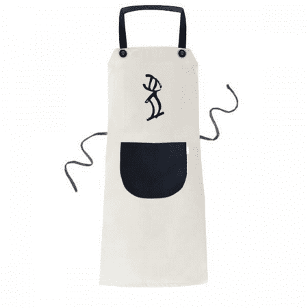

Bones Inscriptions Chinese Zodiac Rabbits Apron Adjustable Bib Cotton Linen BBQ Kitchen Pocket Pinafore