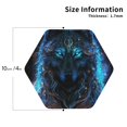 thumbnail image 2 of Honeii Cool Blue Light Wolf print Leather Coaster Set of 4, ideal for safeguarding your furniture from drinks spills and effortless cleanup-Hexagon, 2 of 6