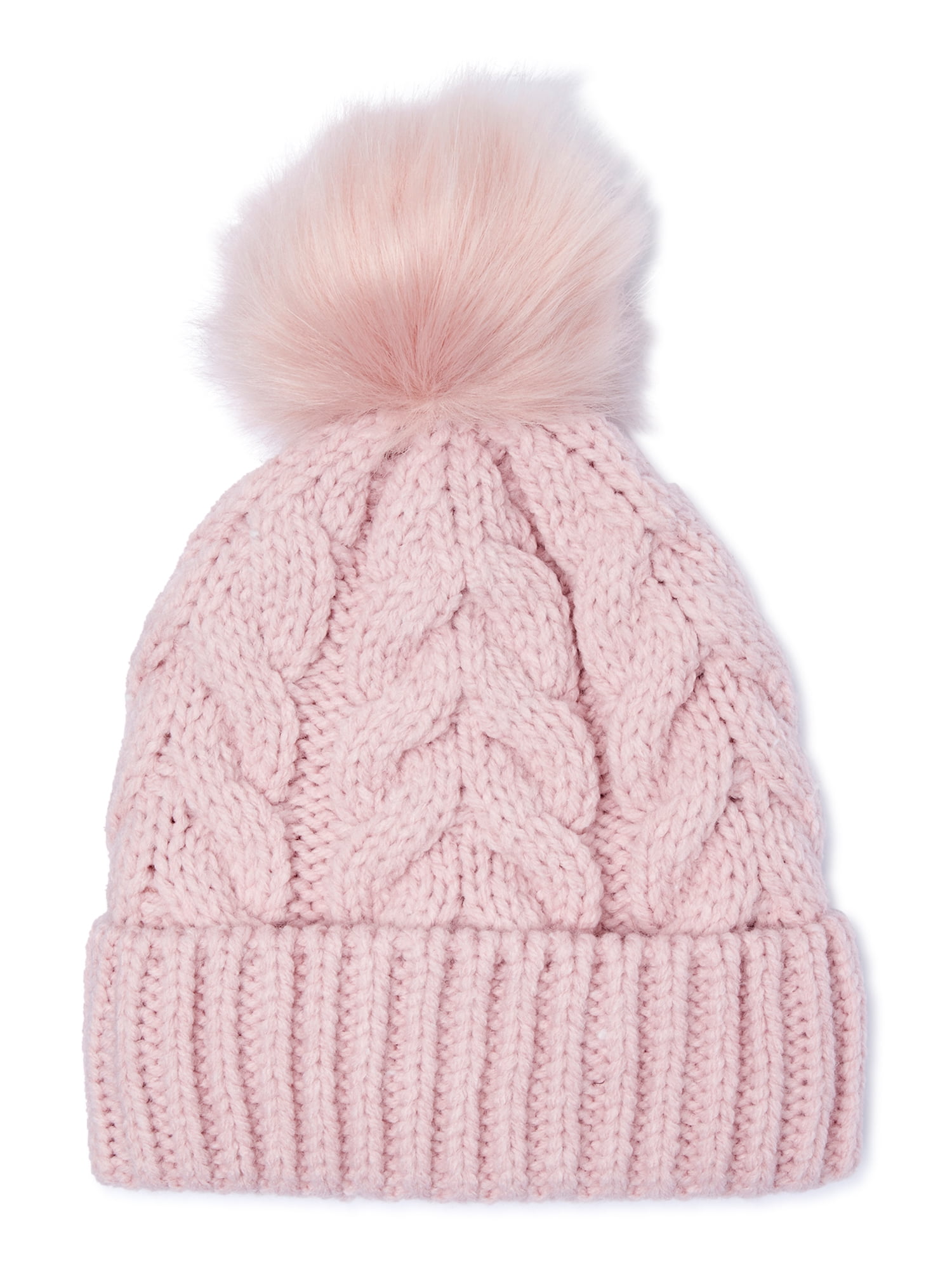 Time and Tru Women’s Cable Knit Pom Beanie