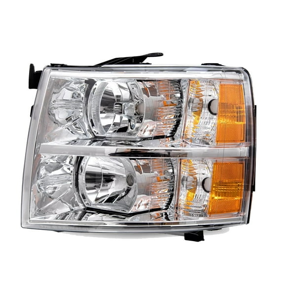 Chrome Headlights Assembly For 2007-2014 Chevy Silverado 1500 2500HD Left Driver