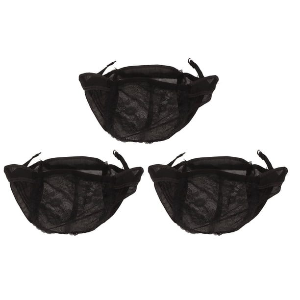 3 gorros de peluca con banda elástica de nailon transpirables para cosplay de mujer.