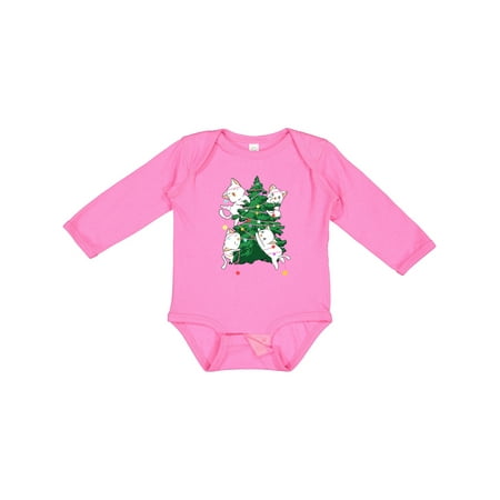 

Inktastic Kawaii Cats Christmas Tree Gift Baby Boy or Baby Girl Long Sleeve Bodysuit