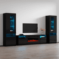 thumbnail image 2 of York 02 Electric Fireplace Modern Wall Unit Entertainment Center, 2 of 6