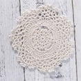 thumbnail image 2 of SHOWERORO 6Pcs Round Lace Crochet Coasters Handmade White Cotton Reusable Washable Kitchen Cup Mats, 2 of 6