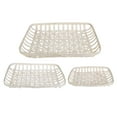 thumbnail image 4 of Northlight Rectangular Lattice Tobacco Baskets - White - Set of 3, 4 of 5