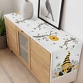 thumbnail image 4 of Yellow Gnomes Table Runner - 90 Inch Long, Kitchen Dining Table Runner Dresser Scarves, Bees Spring Floral Daisy Branches Farmhouse Decor for Coffee Tables Wedding Party Banquet, 4 of 8