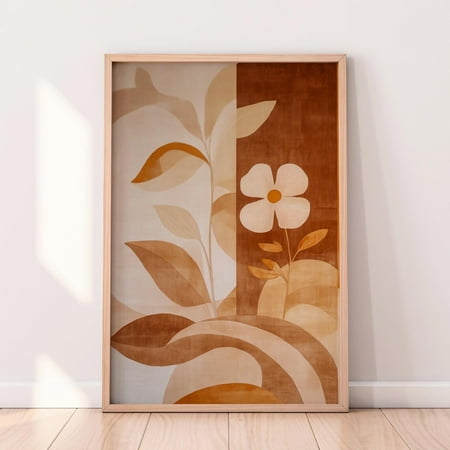Botanical Wall Art - Earthy Tones Abstract Floral Print - Modern Nature-Inspired Home Decor - Art Decor Wall - Wall Art Prints - Wall Decor Wall Art