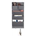 thumbnail image 2 of 1 Pieza Gris Organizador de Archivos Colgante con 5 Bolsillos Bolsillos de Almacenamiento para Armario sobre la Puerta Organizador de Pared Soporte de Papel para Revistas Colgante con Ganchos para el Hogar Oficina Escuela JM, 2 of 5