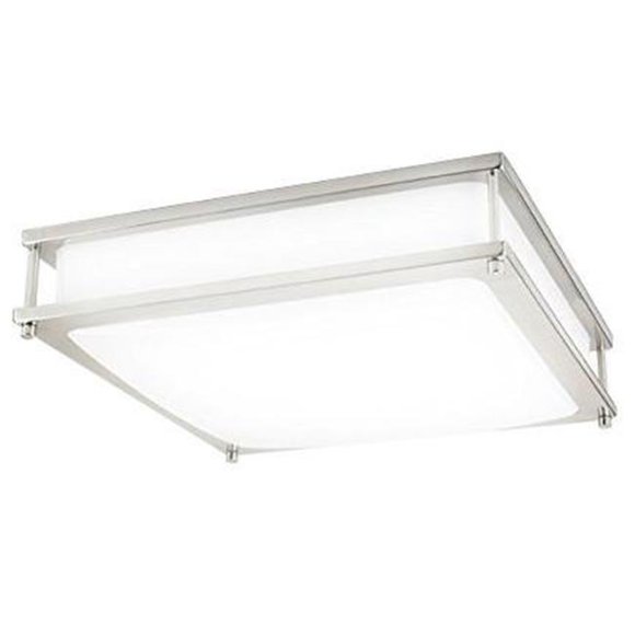 Modern 2-Light 25W Integrated LED Interior Enclosed Ceiling Mount, Brushed Nickel