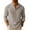Gray, variant on Cotton Linen Tops for Men Trendy 3/4 Sleeve Henley Shirts Loose Fit Solid Color T-Shirts Textured Comfy Pullover Tees