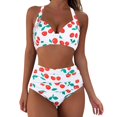 thumbnail image 1 of IDALL Bikini Sets Bathing Suit Women Fashionable Lady Bikini Printed Quick Drying Split Swimsuit Two Swimsuit Bathing With Chest Pad No Steel Ring High Waisted Bikini Sets Womens Swimwear White M, 1 of 5