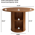 thumbnail image 2 of Round Dining Table, Kitchen Table Dinner Table with 2-Layer Storage Shelf and Wood Slide Door for Home Dining Room Living Room, 2 of 2