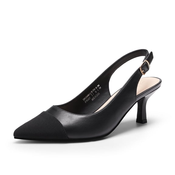 DREAM PAIRS Women's Kitten Heels Slingback Pumps Closed Pointed Toe Low Heel Dress Shoes for Wedding Party Casual