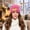 Hot Pink, variant on UTSJKR Funny Monster Antenna Knit Beanie for Adults Cute Cartoon Sausage Mouth Cuffed Ribbed Winter Hat, Novelty Warm Knitted Cap for Party Yellow