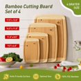 thumbnail image 3 of Juego de tablas de cortar Socisen Bamboo con patas antideslizantes, 4 tamaños, 3 of 8