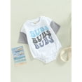 thumbnail image 3 of Cenuakty Baby Girls Boys Summer Casual Romper White Short Sleeve O Neck Letter Print Playsuit, 3 of 9