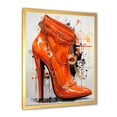 thumbnail image 2 of Designart "Orange and Grey High Heels Elegance II" Fashion Framed Wall Art - Glam Orange Fashion High Heels Entryway Framed Wall Art, 2 of 6