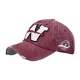 thumbnail image 1 of GDREDA Summer Baseball Caps Casual Simple Solid Colour Broken Holes Washed Net Cap Tongue Hat Sunscreen Sun Hat Baseball Cap，Red, 1 of 4