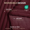 thumbnail image 4 of Regal Living Luxury Reversible Textured Stripe Faux Fur & Velvet Throw, Burgundy Red, 50" x 70", 4 of 8