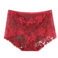 thumbnail image 4 of Blmnix Boyshort Women Panties High Waisted Tummy Control G String Lace Panties Red Women's Underwear Cotton, 4 of 5