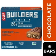 CLIF BUILDERS Protein Bars Chocolate Flavor, Plant Protein, Gluten Free Bars, 6ct