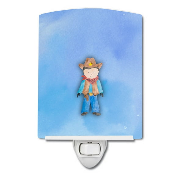 Caroline's Treasures BB7368CNL Cowboy Watercolor Ceramic Night Light, 6x4x3", multicolor