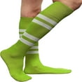 thumbnail image 4 of Couver Cotton 4 White Stripes Knee High Softball Baseball Sports Tube Socks, Lime Green/White, Medium, 4 of 7