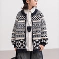 thumbnail image 2 of Ulitacool Boy Winter Coast Knit Cardigan Sweater Autumn Winter Warm Soft Casual Outwear Toddler Charm Clothing Black, 2 of 7