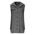 thumbnail image 4 of Hueook Jackets for Women Trendy Women's Loose Solid Color Casual Lapel with Button Jacket Tops Gray M, 4 of 8