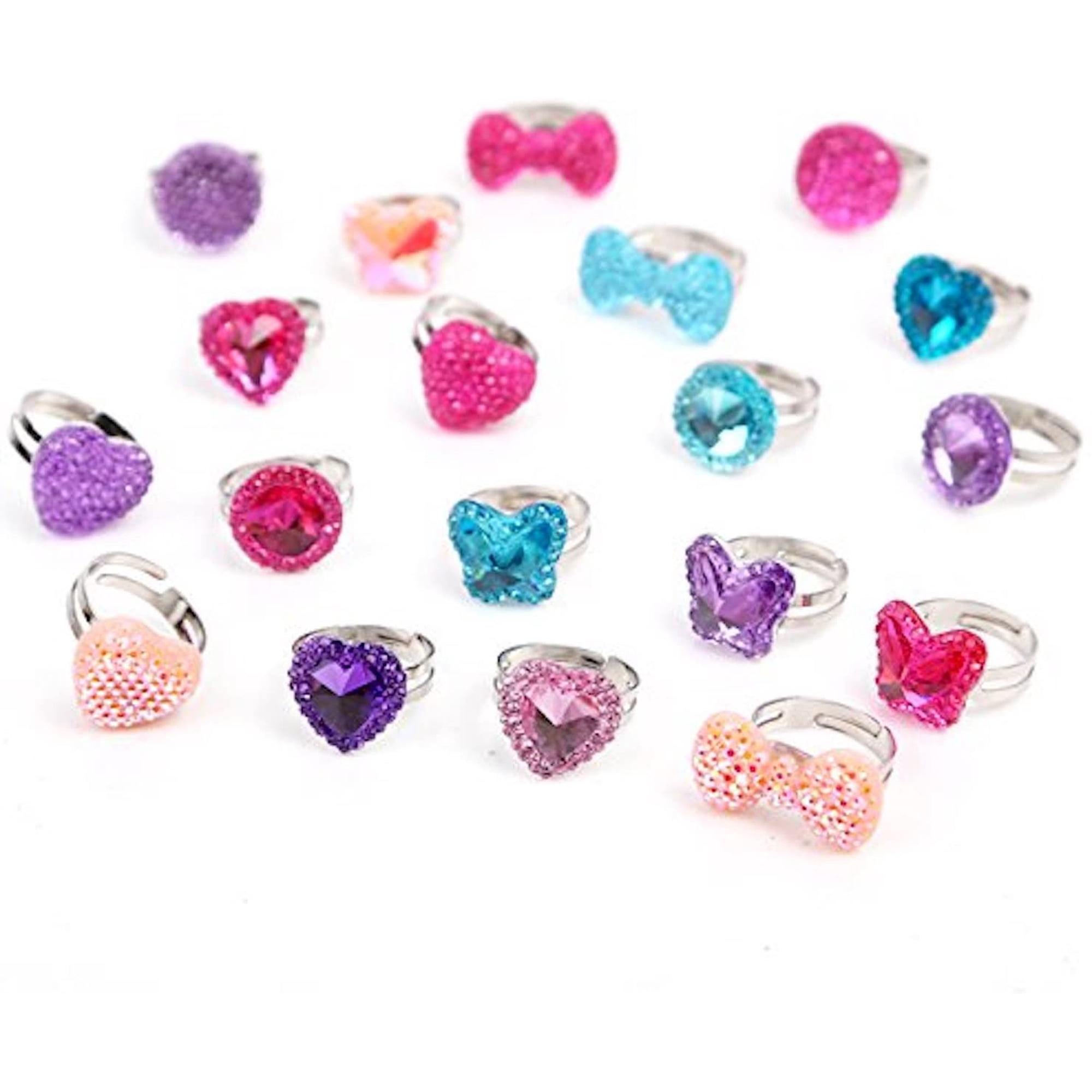 VONKY 24 Pcs Bagues pour Enfants Ajustables Bagues pour Filles Fleur Étoile Cristal Strass Bagues pour Enfants VONKY 24 Pcs Bagues pour Enfants Ajustables Bagues pour Filles Fleur Étoile Cristal Strass Bagues pour Enfants